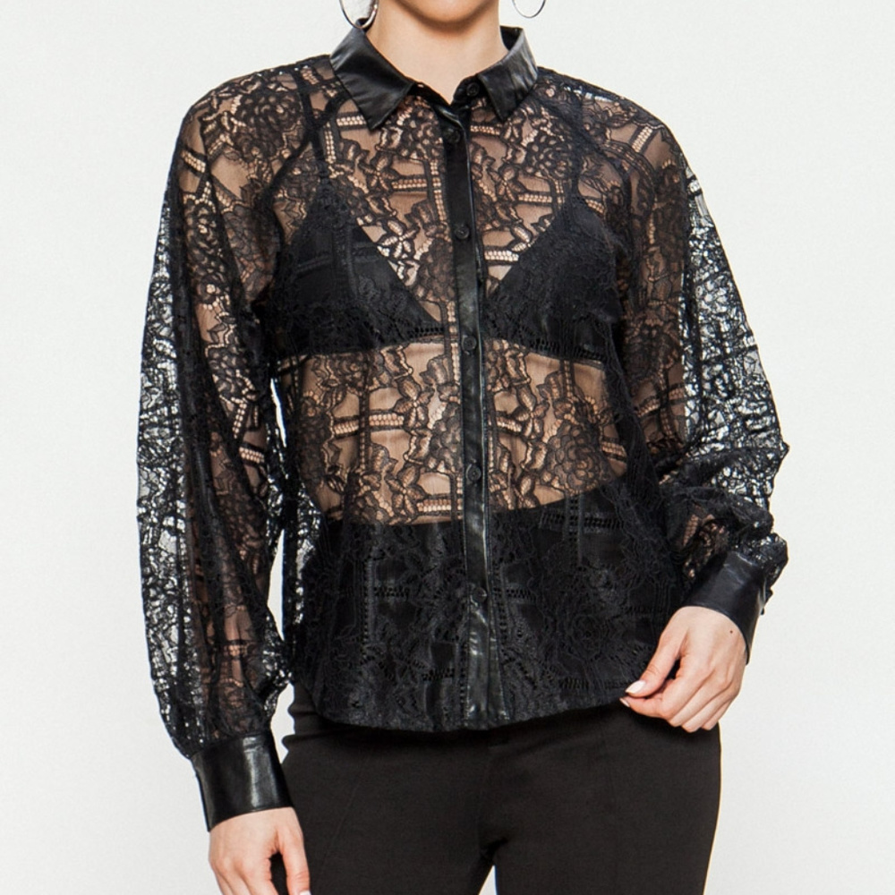 NEW Jealous Tomato Black Laced Blouse - Picture 4 of 6